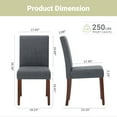 thumbnail image 2 of AFO Modern Upholstered Parsons Dining Chairs Set of 6, Fabric Padded Side Chairs with Wooden Legs for Kitchen, Dining Room, Restaurant, Dark Grey, 2 of 7