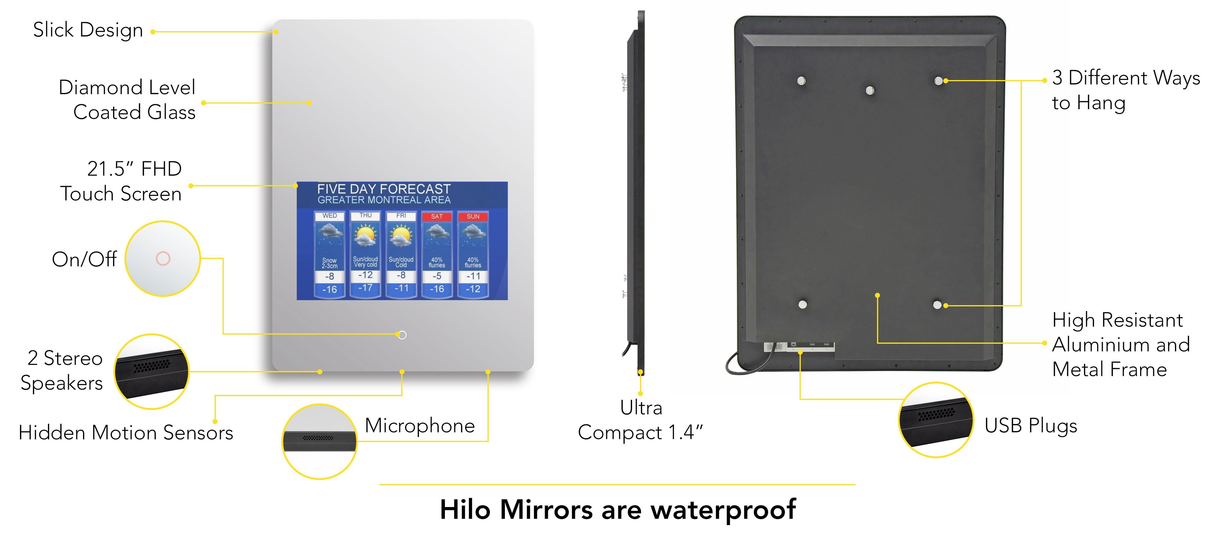 Hilo Xl Smart Mirror With 21 5 Touch Screen Display Walmart Com Walmart Com