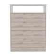 thumbnail image 2 of We Have Furniture Four Drawer Dresser Wuju, One Shelf, Light Gray / White Finish, 2 of 6