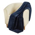 thumbnail image 1 of HOMETRENDS Navy Velvet Plush Blanket, Queen, 1 of 2