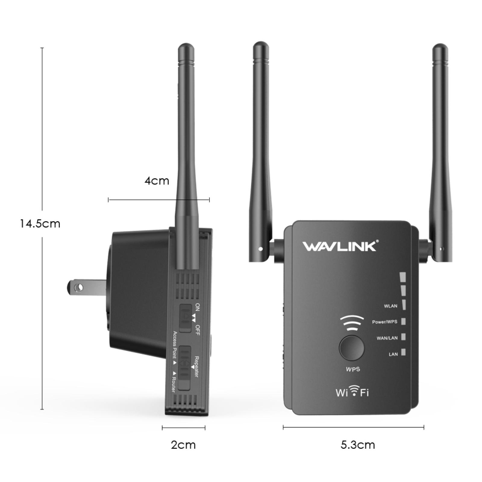 N300 Universal Range Extender/Wireless Router With 2 External Antennas -Black