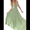 thumbnail image 1 of Vestido Maxi Sin Mangas, de Cintura Alta, Color Liso, con Tirantes Cruzados en la Espalda y Múltiples Usos para Mujer. Verde Hierba XL, 1 of 7