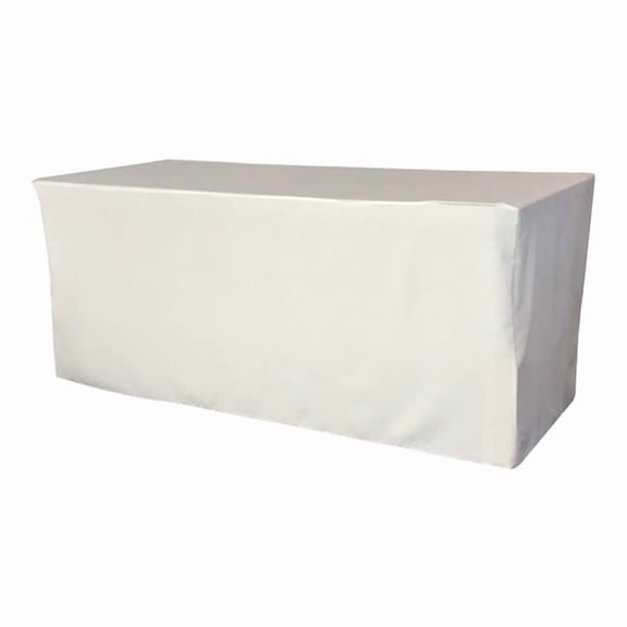 LA Linen TCpop-fit-72x24x30-WhiteP11 2.1 lbs Polyester Poplin Fitted Tablecloth, White