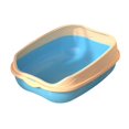 thumbnail image 4 of Caja de arena para gatos, bandeja de arena para mascotas semicerrada extraíble de lado alto, bandeja de arena para gatos duradera para gatos pequeños, , Azul, M Fernando Bandeja de arena para gatos, 4 of 8