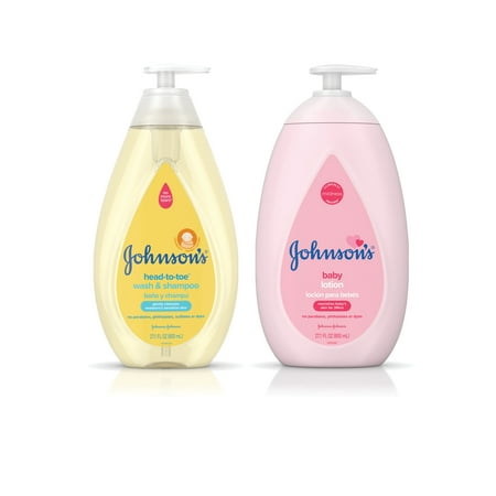 Johnson's Head-to-Toe Baby Wash and Johnson's Baby Lotion, Dual (Best Organic Baby Wash And Lotion)