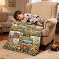thumbnail image 6 of 100x70cm Printed Fleece Throw Blanket, Soft Warm Small Nap Quilt, Lightweight Plush Cover for Sofa Bed Camping Indoor Festival Decor, 6 of 6