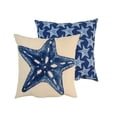 thumbnail image 2 of Mainstays 16" x 16" Reversible Decorative Outdoor Throw Pillow, Blue Starfish, 2 of 8