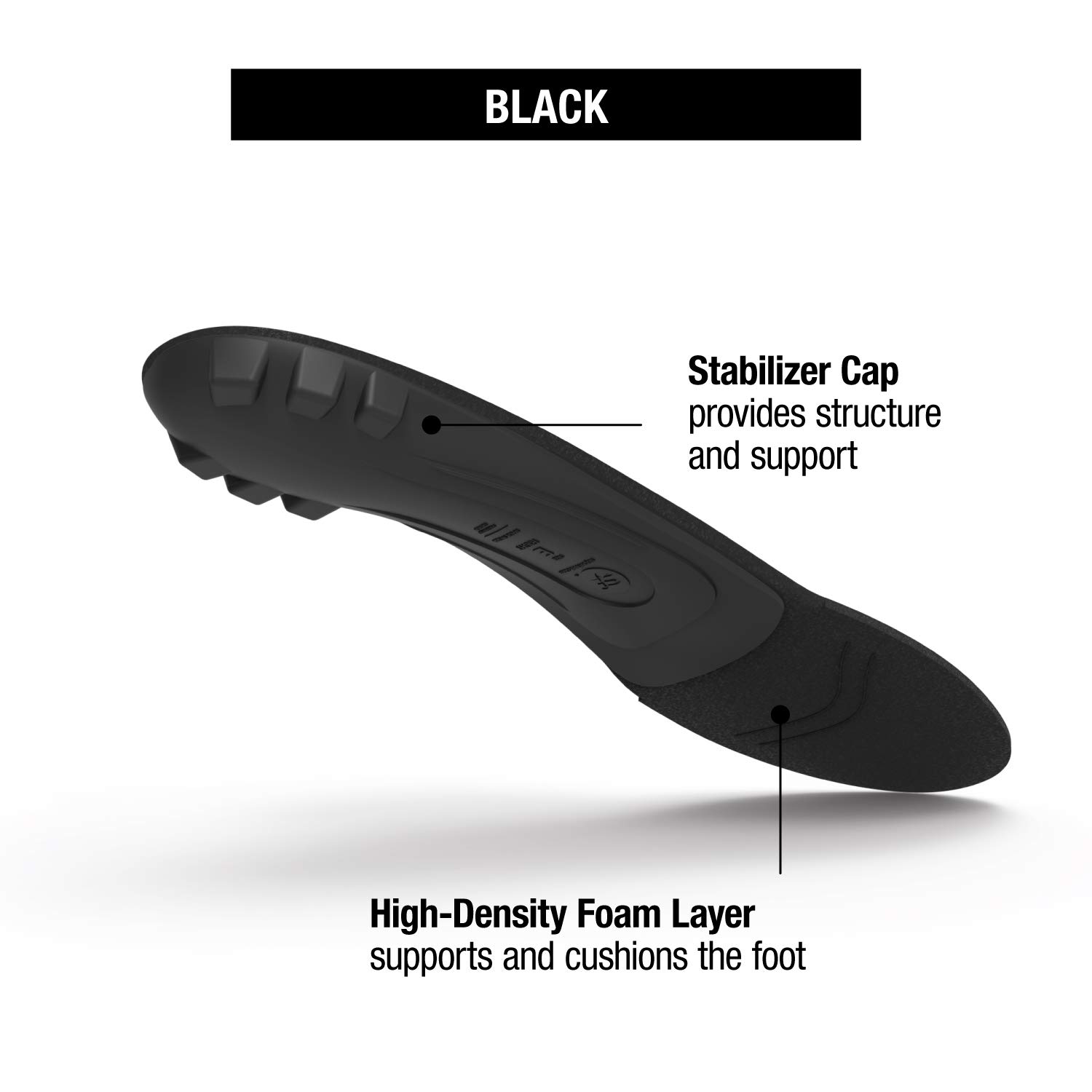 Superfeet black, thin Insoles for orthotic support in tight shoes, dress and athletic footwear, unisex, black, large/e: 10.5-12 wmns/9.5-11 Men's - image 2 of 3