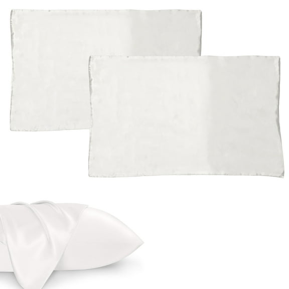 Satin Pillowcases, Similar to Silk Pillow Cases Queen Size Set of 2, Pillow Case for Sleeping Women with Envelope Closure, Gifts for Women Men, Beige, 20x30 Inches