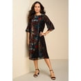 thumbnail image 3 of Roaman's Women's Plus Size Velvet Burnout Swing Dress, 3 of 5