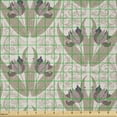 thumbnail image 2 of Ambesonne Vintage Fabric by the Yard Microfiber, Oriental Tulips Pattern, 3 Yards, Dark Eggshell Redwood, 2 of 2