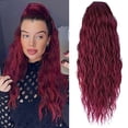 thumbnail image 3 of RKSTN Wigs Human Hair Drawstring Ponytail Water Ripple Wig Ponytail Elastic Mesh Wig Braid Natural And Realistic, Beautiful Water Wave Pattern Ponytail Wig Glueless Wigs, 3 of 5