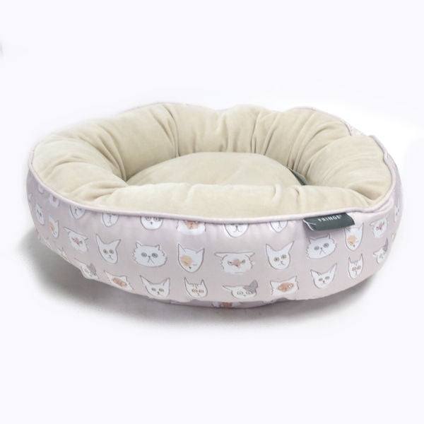 Fringe Studio Pet Bed Round Cuddler Doodle Cat 18" x 6"
