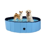 KARMAS PRODUCT Foldable Pet Swimming Pool for Dogs Easy to Fold Fill Empty & Clean Slip-Resistant PVC Bathing Tub Kiddie Pool for Puppy Small Large Dogs Cats and Kids