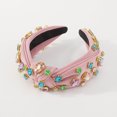 thumbnail image 4 of Knotted Jeweled Headband Rhinestone Knotted Blue Headbands for Women, Sparkly Crystal Jeweled Headbands Top Knot Twist Wide Headbands Womens Fashion Hairbands Summer Hair Accessories Gifts, 4 of 6