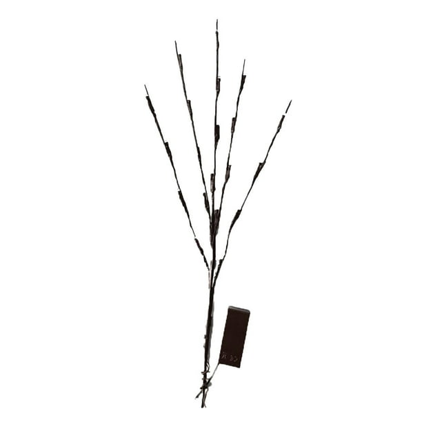 Lámpara LED de ramas de sauce - 20 bombillas, blanco cálido, alimentada por pilas - IP44 resistente al agua, material del cable - para Navidad, fiestas, hogar y decoración de jardín