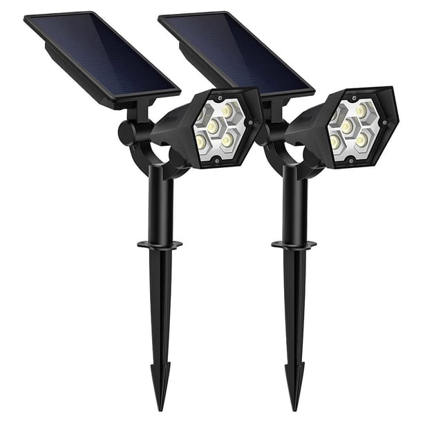 Matsuzay 2PCS Lámpara de césped LED para exteriores Lámpara de paisaje con energía solar de ángulo ajustable Lámpara de paisaje a prueba de agua con Iluminación y accesorios Matsuzay HA013517-00