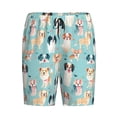 thumbnail image 4 of Wukai Colorful Dog Men’s Short Pajama Pants With Pockets Soft Sleep Pj Shorts for Men-Large, 4 of 6