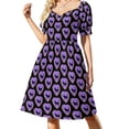 thumbnail image 1 of Vestido de manga corta con escudo de Xanawu, vestido largo para mujer, ropa, vestidos femeninos, vestido morado estilo coreano, 1 of 7