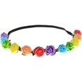 thumbnail image 1 of Diadema con corona de flores rosas bohemias, guirnalda para el pelo de boda, tocado de corona, 1 of 2