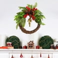 thumbnail image 2 of Christmas Wreath, Holiday Wreath, 15 Inch Artificial Christmas Door Wreath with Glitter Branches and Berry Clusters, Indoor Outdoor Hanging Decoration for Front Door Wall Window Mantle Porch, 2 of 7