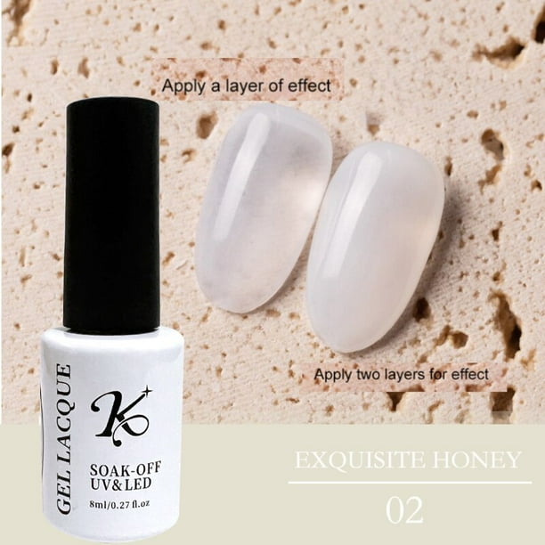 1 botella de esmalte de uñas en Gel blanco lechoso de larga duración semitransparente Opal Jelly Gel esmalte de uñas Soak Off Gel UV 8ml para nuevos usuarios Tan Jianjun unisex