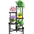 thumbnail image 6 of Metal Plant Stand Indoor Outdoor,3 Tier Black Outdoor Plant Stands for Patio,28in Tall Corner Plant Shelf Multiple Flower Pot Holder for Living Room Patio Garden Balcony, 6 of 12