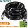 thumbnail image 3 of Super Flex Pressure Washer Hose, 5800 PSI 20 FT 50 FT x 1/4 Kink Resistant High Pressure Hose, Power Washer Hose, Heavy Duty M22-14mm x 3/8" Quick Connect, 3 of 11