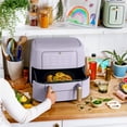 thumbnail image 6 of Beautiful 9 Qt TriZone Dual Basket Air Fryer, EverGood™ Ceramic Nonstick Coating, Lavender by Drew Barrymore, 6 of 12