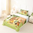 thumbnail image 5 of Manfei Cute Bear Twin Sheets,Camping Animal Print Bedding,Green,3pcs,1 Fitted Sheet and 1 Pillowcase, 5 of 6