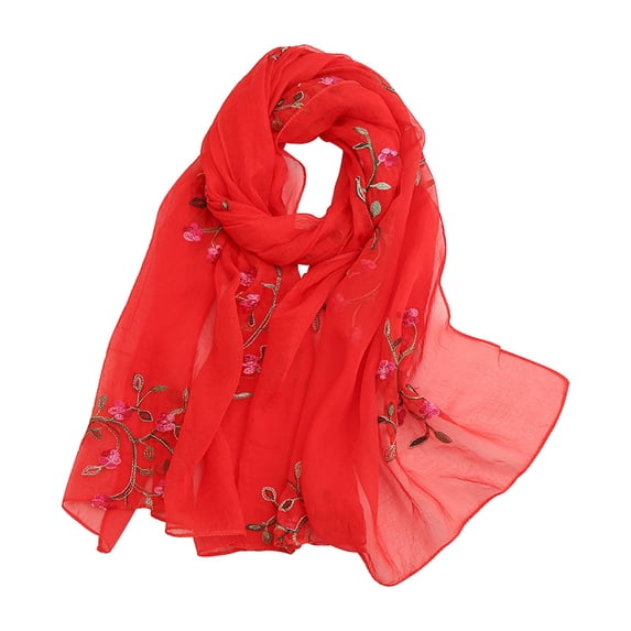 Lumistal Scarf for Women Embroidery Chiffon Lightweight Fashion Summer Fall Scarf Wrap Shawl For Women Chiffon Scarf for Women One Size