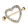 thumbnail image 1 of Two-layer Nipple Piercing Barbell Heart Nipple Rings For Rhinestone Nipple Stud Best, 1 of 5