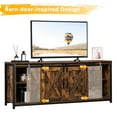 thumbnail image 6 of Ktaxon Farmhouse TV Stand for 65'' TVs, Rustic Natural Brown Entertainment Center, Barn Doors TV Cabinet with Storage Cubes Furniture, 6 of 8