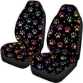 thumbnail image 5 of Pzuqiu Colorful Paw Prints Car Accessories Set 3 PCS, Car Seat Cover Polyester Dustproof Fashion for Trucks SUV most Cars, 5 of 10