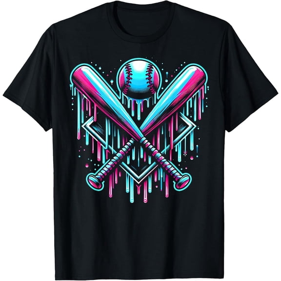 Baseball Drip Boys Home Plate Ice Cream Players & Fans T-Shirt, T-Shirt for Kids Youth, 180gsm, 100% Cotton
