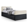 thumbnail image 1 of Meridian Furniture Lit Gigogne/lit de Rangement Simple en Velours Noir Ivy, 1 of 9