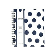 Kahootie It's That Kinda Day - Weekly planner - week to view - wire-bound - 8 in x 10 in - navy polka dots