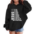 thumbnail image 3 of Hpapadks Hoodies for Girls Personality Letter Print Long Sleeve Loose Hooded Sweatshirts 4-5 Years Girls Sweatshirt Black, 3 of 4