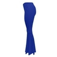 thumbnail image 6 of Clearance!BKQCNKM Flare Leggings High Waisted Pants for Women High Waisted Pants for Women Ladies Solid Color High Waist Slim Fit Casual Flared Pants Trousers Casual Pants Blue L, 6 of 7