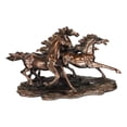 thumbnail image 4 of Rustic Western Wild And Free 3 Running Stallion Horses Racing The Wind Figurine, 4 of 5