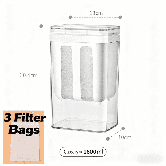 Lopxenu Yogurt Strainer, 1800ML (61Oz) Fine Mesh Strainer, Rice Tea Juicing Food Sieve Strainer, Thick Greek Yogurt Milk Filter, Washable Kitchen Tool, Reusable Homemade Cup with Stainless Steel Mesh