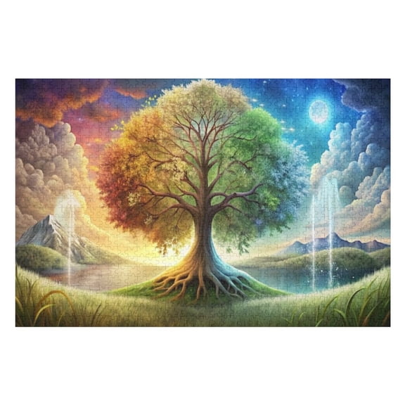 Puzzles for Adults 300 Pieces - Tree Of Life Funny Puzzle Unique Difficult and Challenge Large Puzzle Game Toys Gift