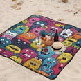 thumbnail image 5 of Monsters Colorful Beach Blanket Outdoor Picnic Blanket 78"x 78" Waterproof Foldable for Beach Camping Travel Hiking Grass Lawn Park, 5 of 5