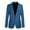 Dark Blue L, variant on Flap Pockets Long Sleeve Men Blazer Solid Color Single Button Lapel Suit Jacket Male Clothing