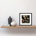 thumbnail image 2 of Rose Gold Poppy Flower Botanicals Metallic Effect Foil on Black Style Floral Painting Square Wooden Framed Wall Art Print Picture 8X8 Inch, 2 of 4