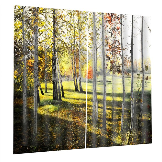 Paisajes Impreso Cortinas Elegante de Multicolores Duradero - Bosque de cipreses, 65x59 pulgadas Sunnimix Cortinas De Ventana De Baño