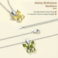 thumbnail image 5 of FindChic August Birthstone Necklace for Women, Yellow /Green Butterfly Pendant Necklace Birthday Mothers Day Jewelry Gifts Mom Wife Her Lady Adults Ideas, 5 of 8