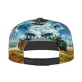 thumbnail image 5 of Flat Bill Trucker Hats for Women Men - Green Tractor Field Adjustable Flat Baseball Cap Snapback Hats Dad Hats for Men, 5 of 7