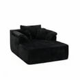 thumbnail image 5 of Leumius Oversized Chaise Lounge Chair Indoor,Corduroy Upholstered Boneless Sofa Bed,Modern Deep Seat Cloud Sofa Couch with Back Cushion and Pillows for Living Room, No Assembly Required,Black, 5 of 11