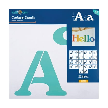 Hello Hobby Cardstock Stencil Set, 12" x 12", 26 Piece, Richmond
